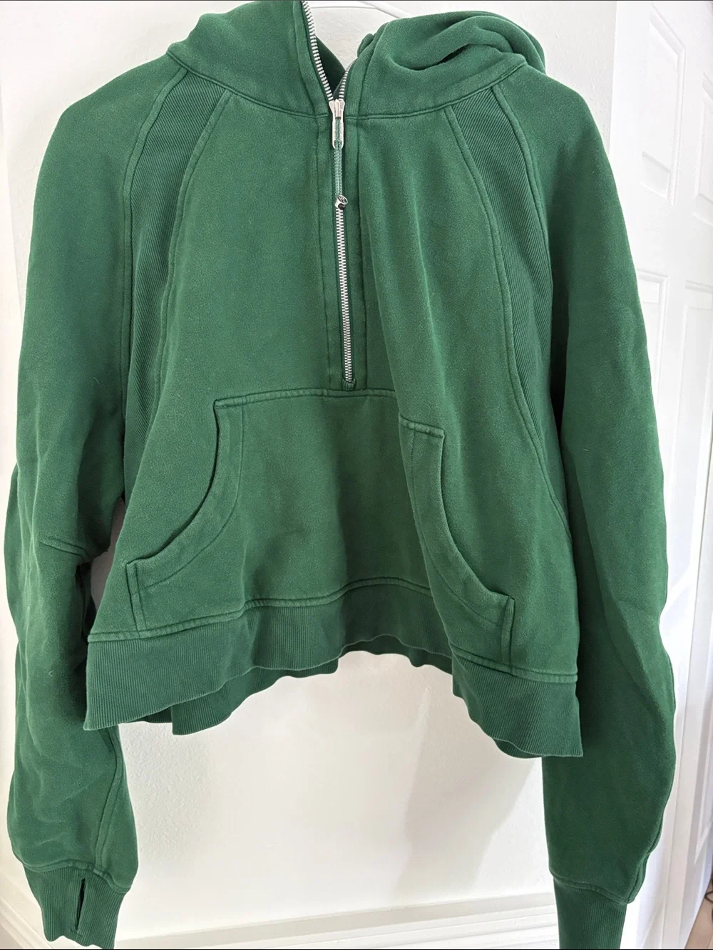 Lululemon Scuba Half Zip Hoodie in Evergreen Green size large/x-large